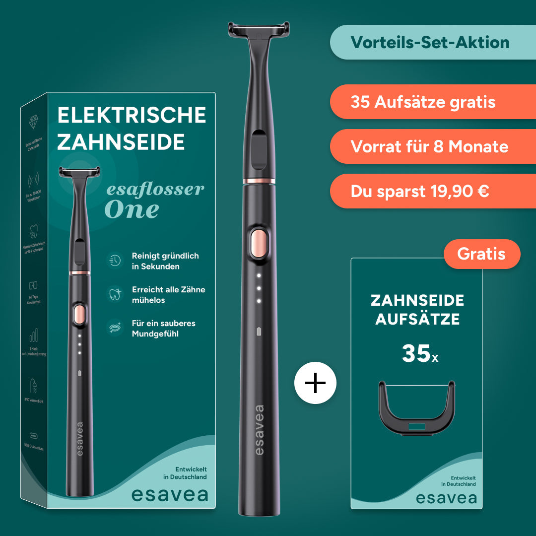 Elektrische Zahnseide für gründlich saubere Zähne – mühelos