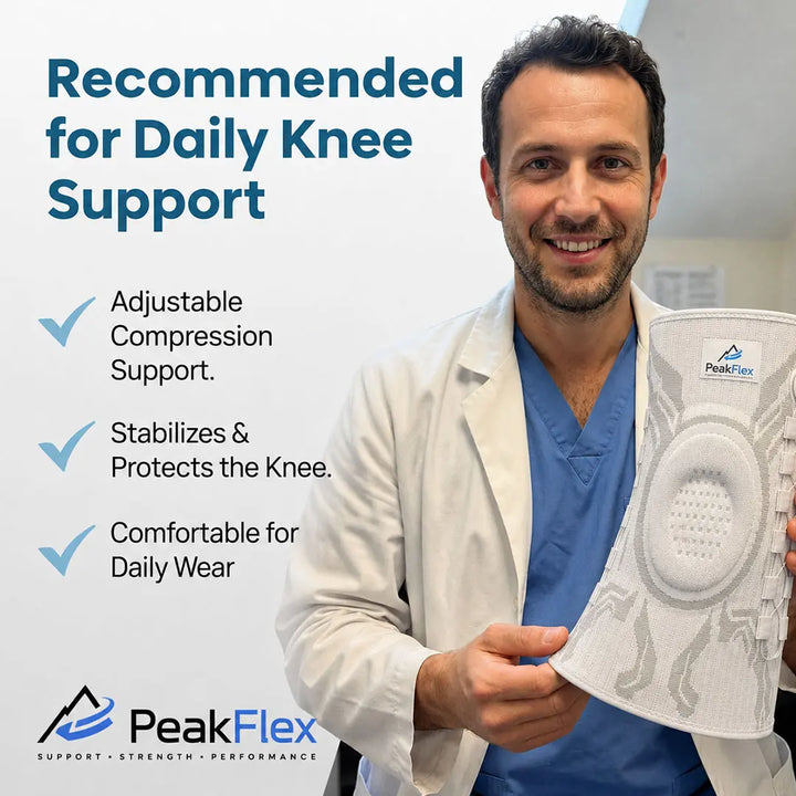 Die Peakflex-Kniebandage bietet zuverlässige Unterstützung für täglichen Komfort