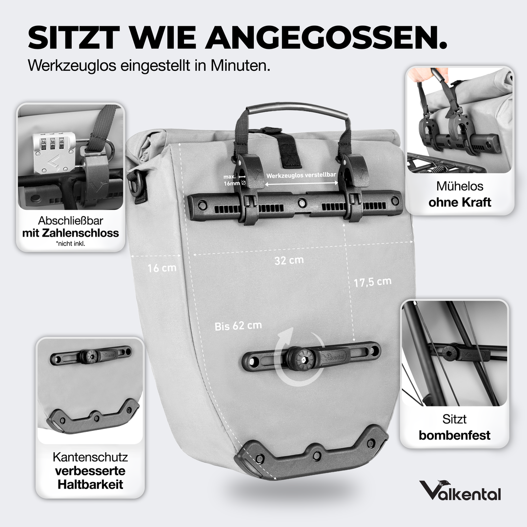 Große wasserdichte Bike Bag für jede Fahrradtour