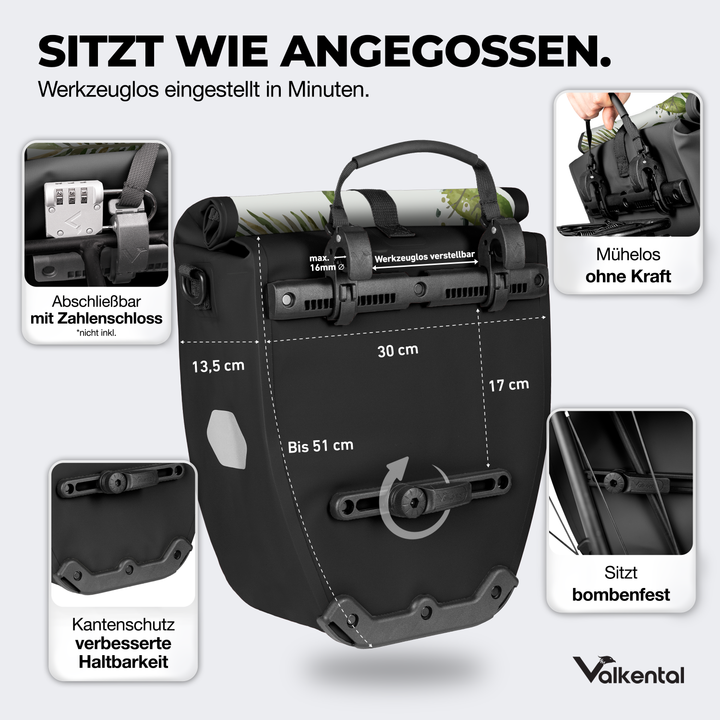 Große wasserdichte Bike Bag für jede Fahrradtour