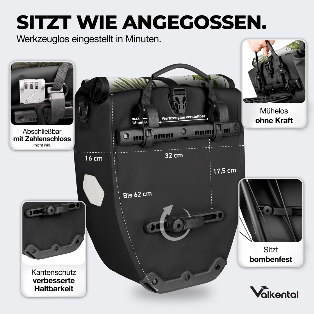 Große wasserdichte Bike Bag für jede Fahrradtour