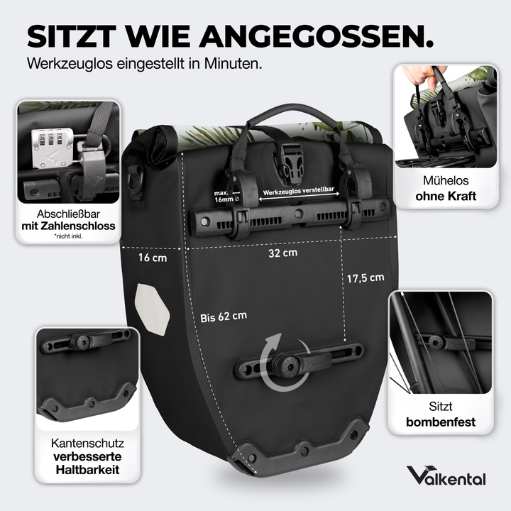 Große wasserdichte Bike Bag für jede Fahrradtour