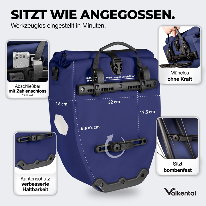Große wasserdichte Bike Bag für jede Fahrradtour