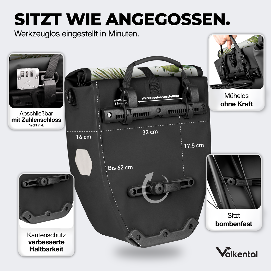 Große wasserdichte Bike Bag für jede Fahrradtour