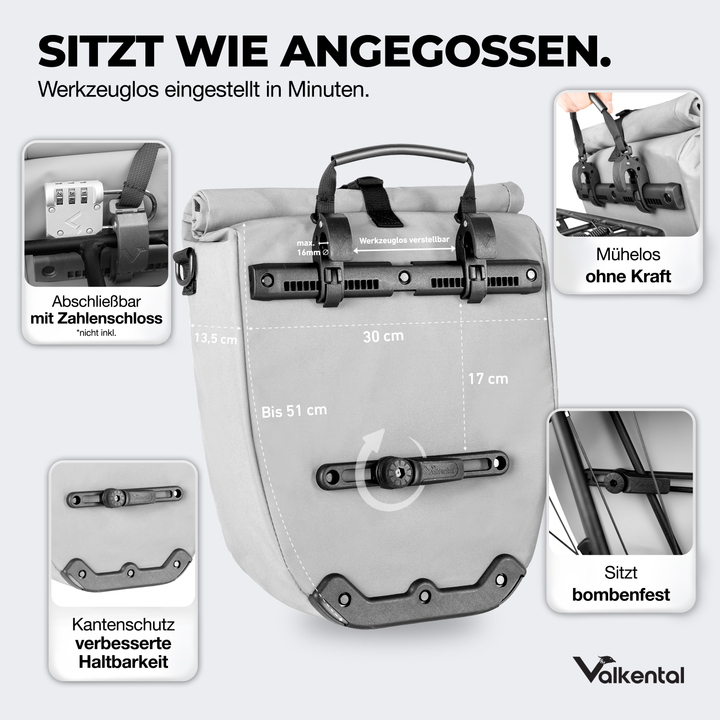 Große wasserdichte Bike Bag für jede Fahrradtour