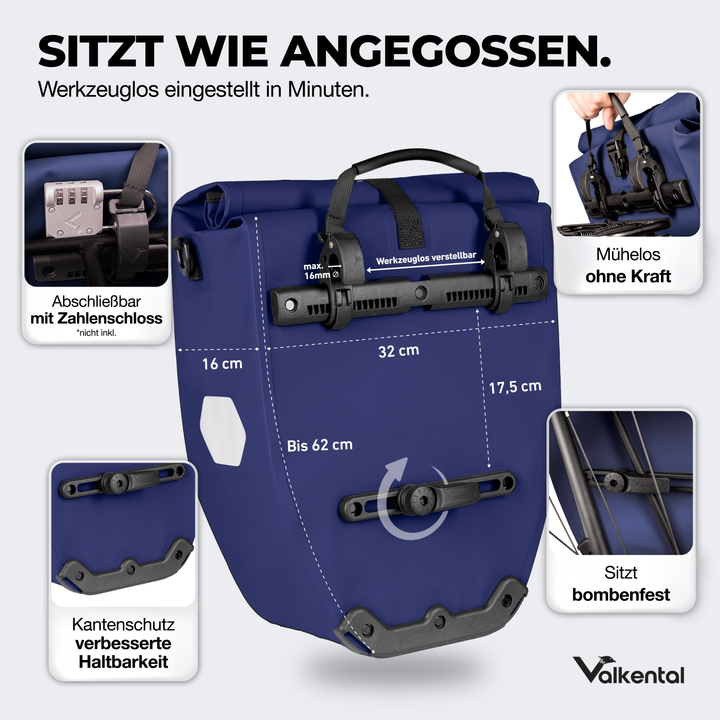 Große wasserdichte Bike Bag für jede Fahrradtour