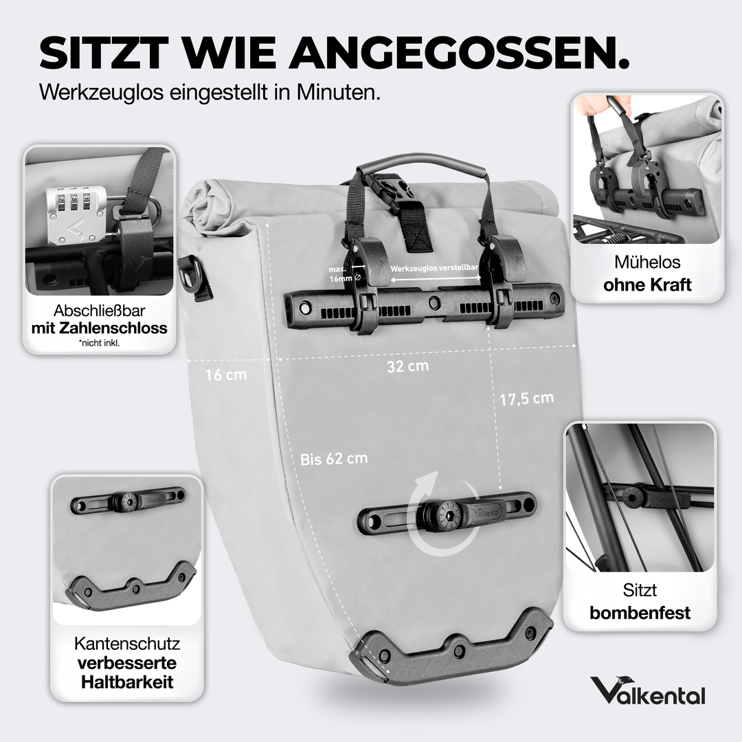 Große wasserdichte Bike Bag für jede Fahrradtour