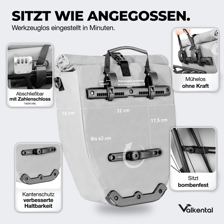Große wasserdichte Bike Bag für jede Fahrradtour