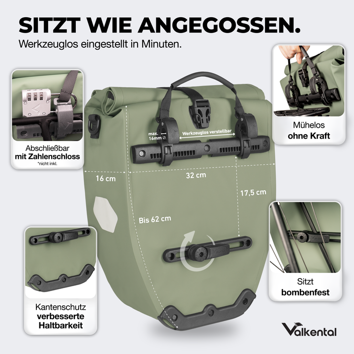 Große wasserdichte Bike Bag für jede Fahrradtour