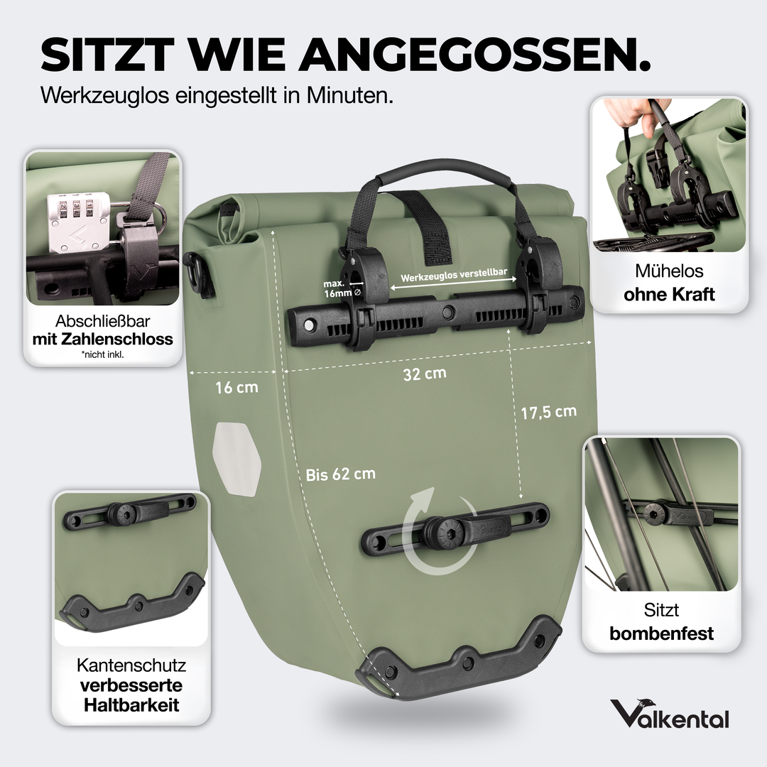 Große wasserdichte Bike Bag für jede Fahrradtour