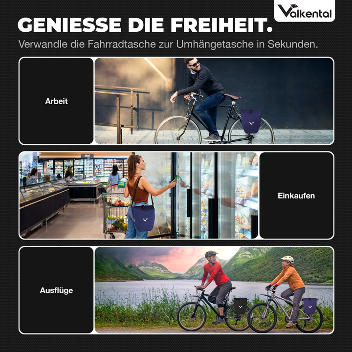 Große wasserdichte Bike Bag für jede Fahrradtour