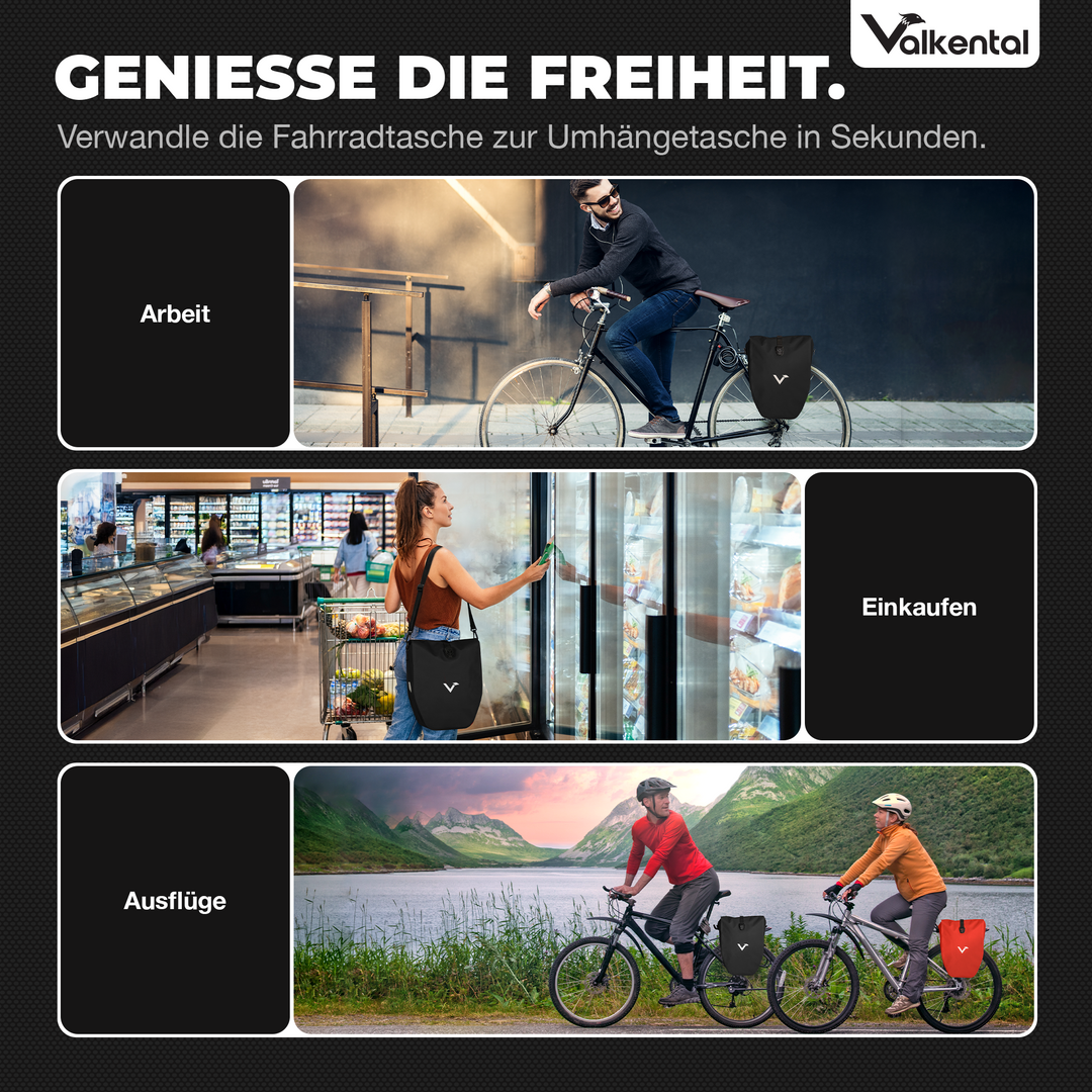 Große wasserdichte Bike Bag für jede Fahrradtour