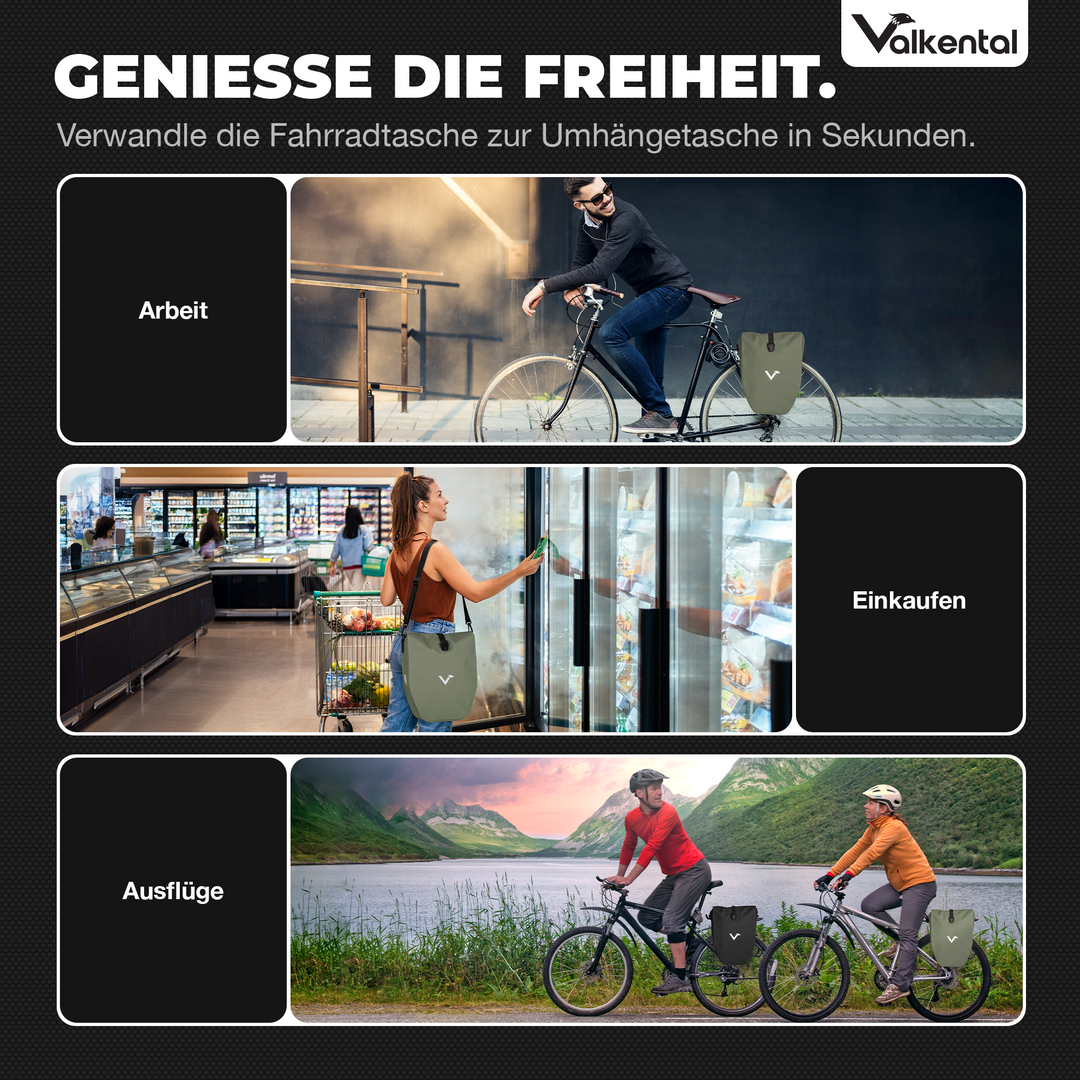 Große wasserdichte Bike Bag für jede Fahrradtour