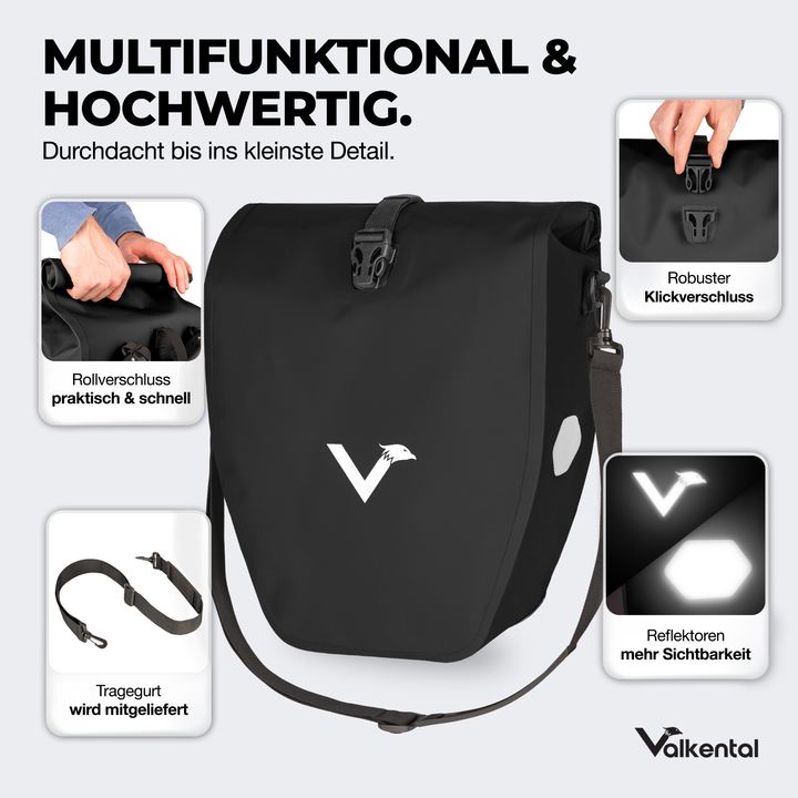 Große wasserdichte Bike Bag für jede Fahrradtour