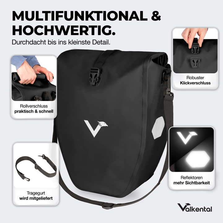 Große wasserdichte Bike Bag für jede Fahrradtour