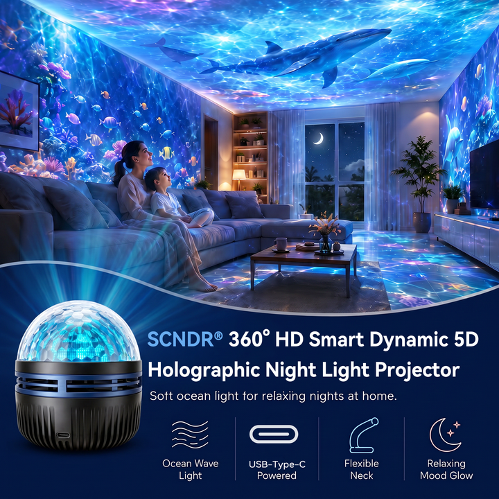 GalaxieZauber™ 360° LED-Raumprojektor mit 5D-Lichteffekten