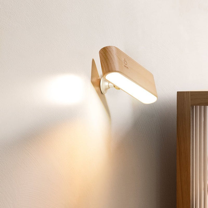 Massivholz -Schreibtischlampe mit magnetischer Ladung