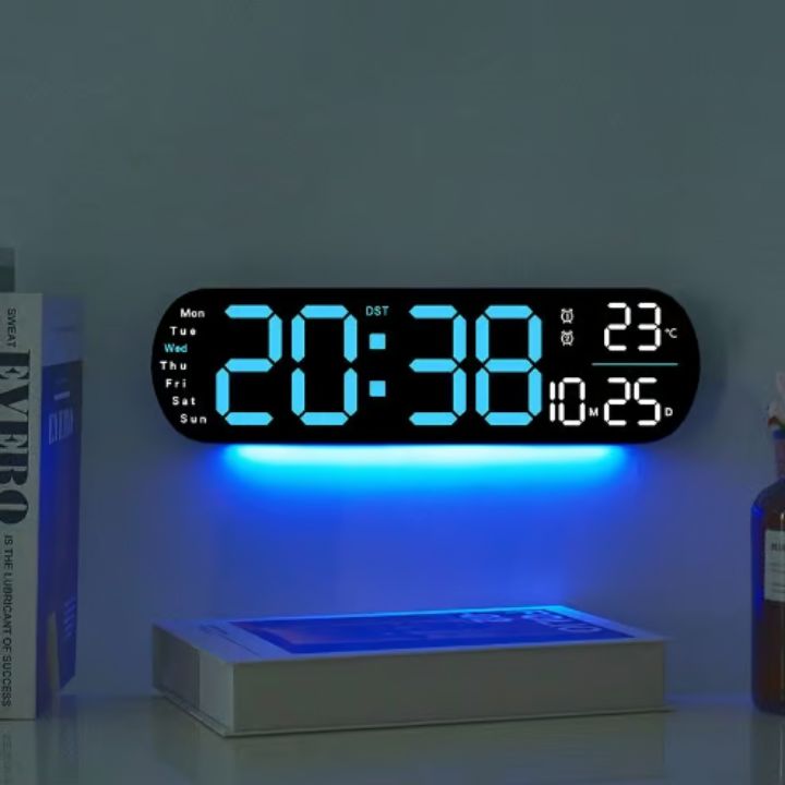 Digitale Wanduhr Großes LED-Display mit Fernbedienung