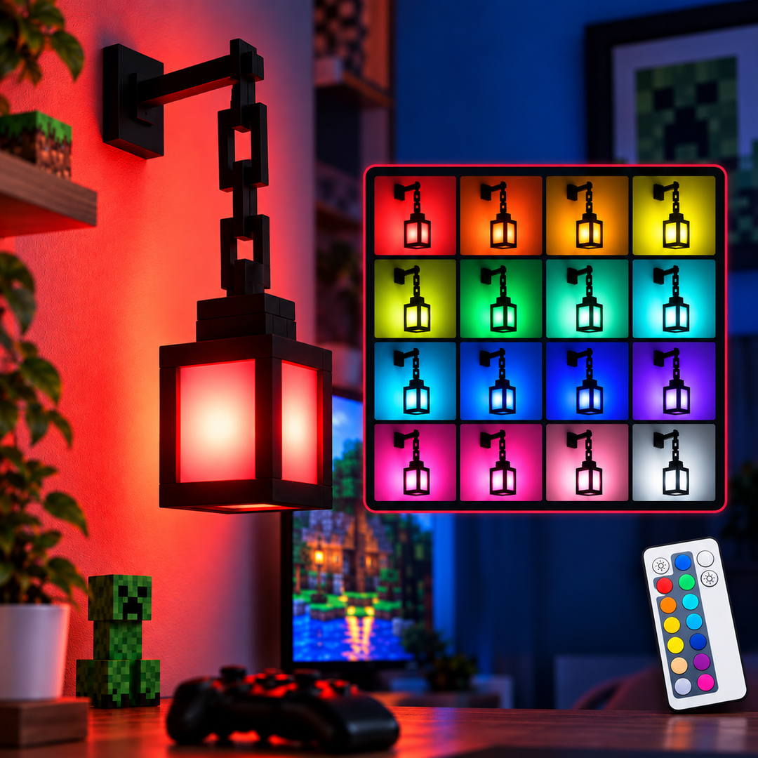 BlockLaterne™ Wiederaufladbare Minecraft Gaming-Wandleuchte