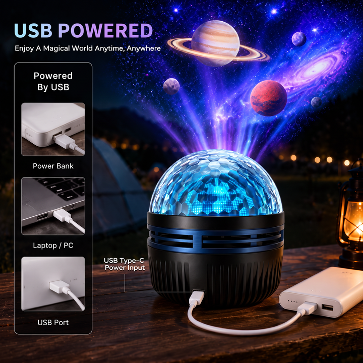 GalaxieZauber™ 360° LED-Raumprojektor mit 5D-Lichteffekten