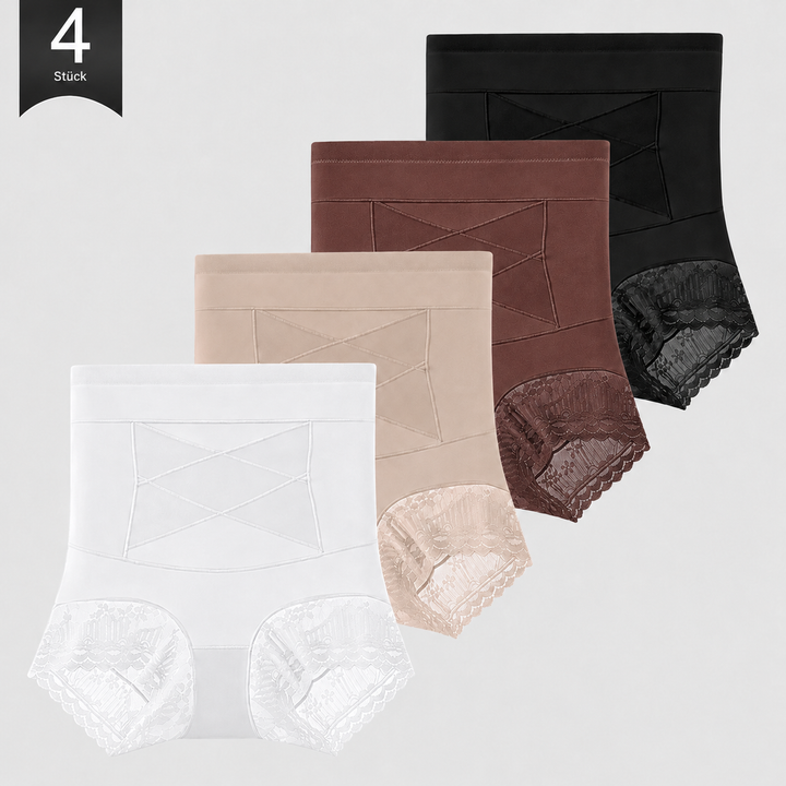 LuminaFit™ 4er-Pack High-Waist Spitzen-Miederslips
