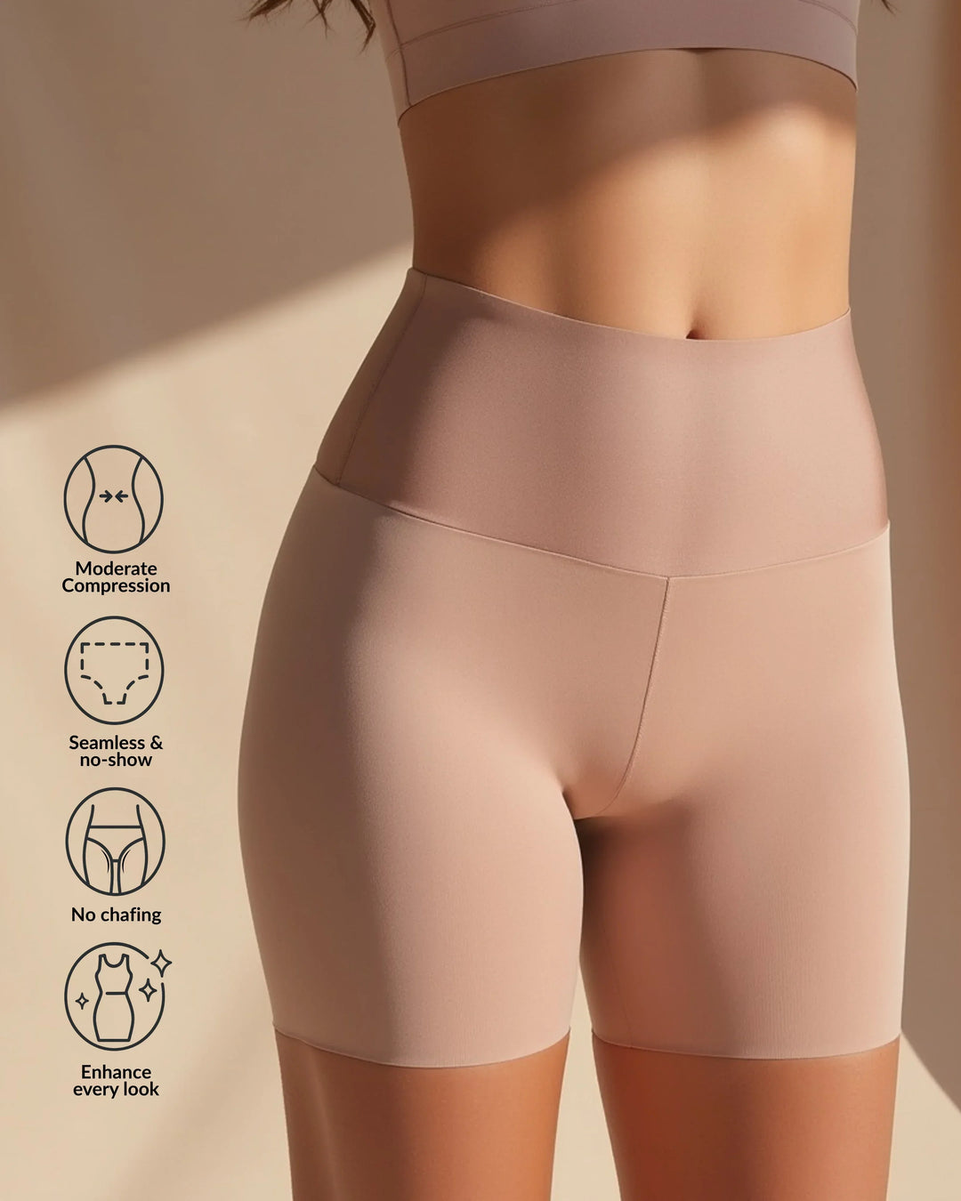 GlattForm™ Nahtlose Shapewear-Shorts mit hoher Taille
