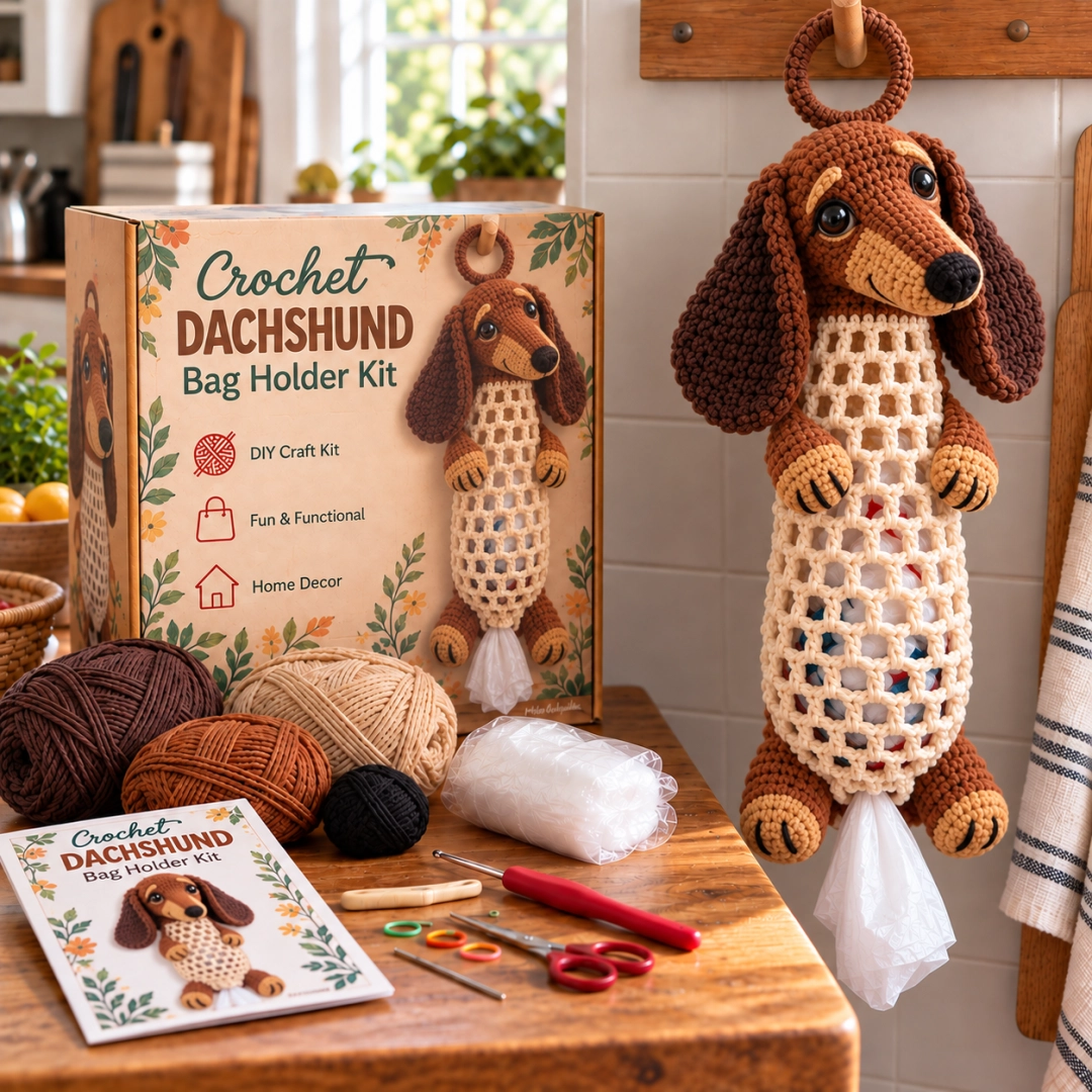 HäkelZauber™ Tiermotiv-Häkelset für hängende Beutelhalter