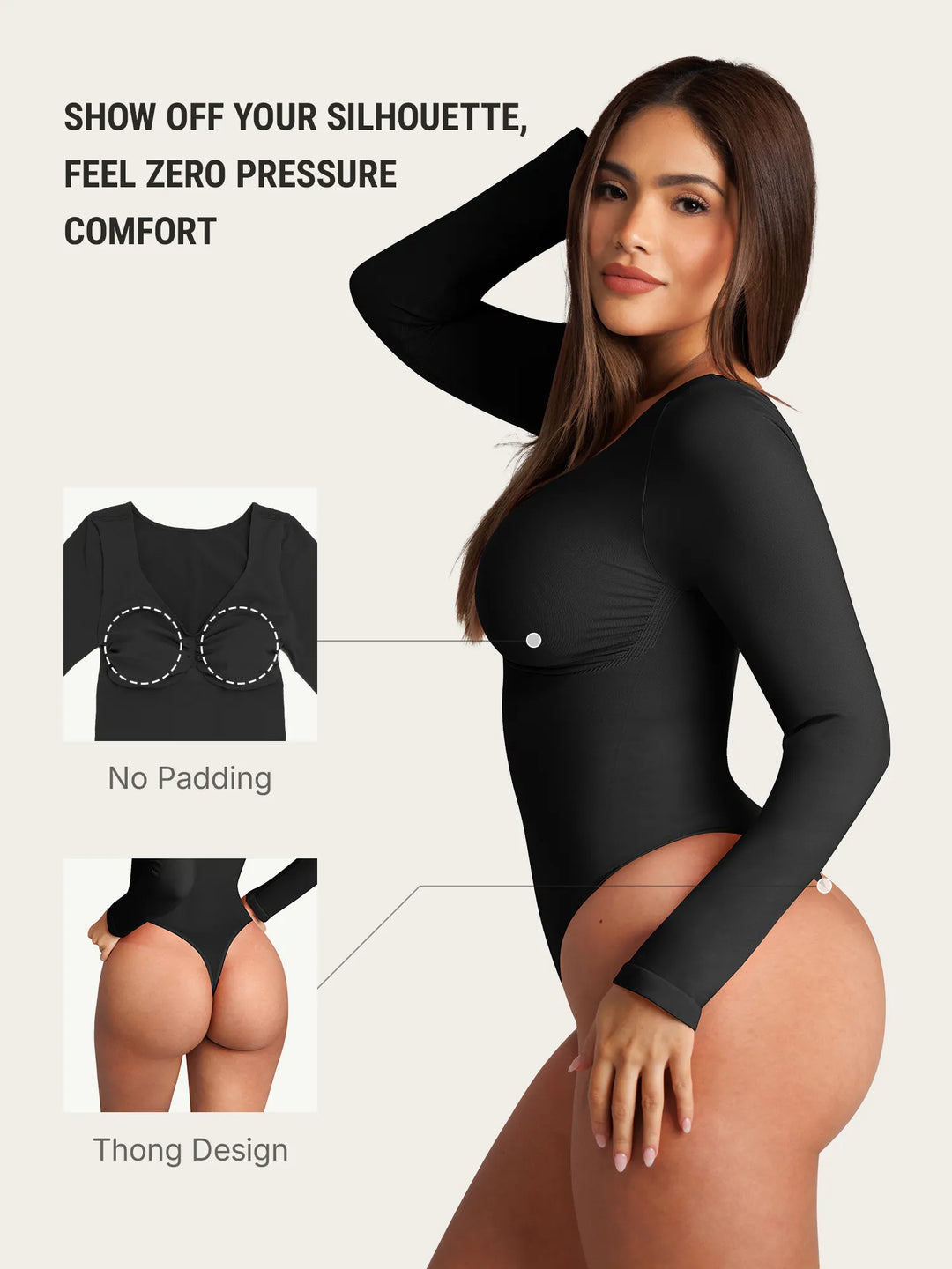 Curvevo™ Nahtloser Langarm-Bodysuit