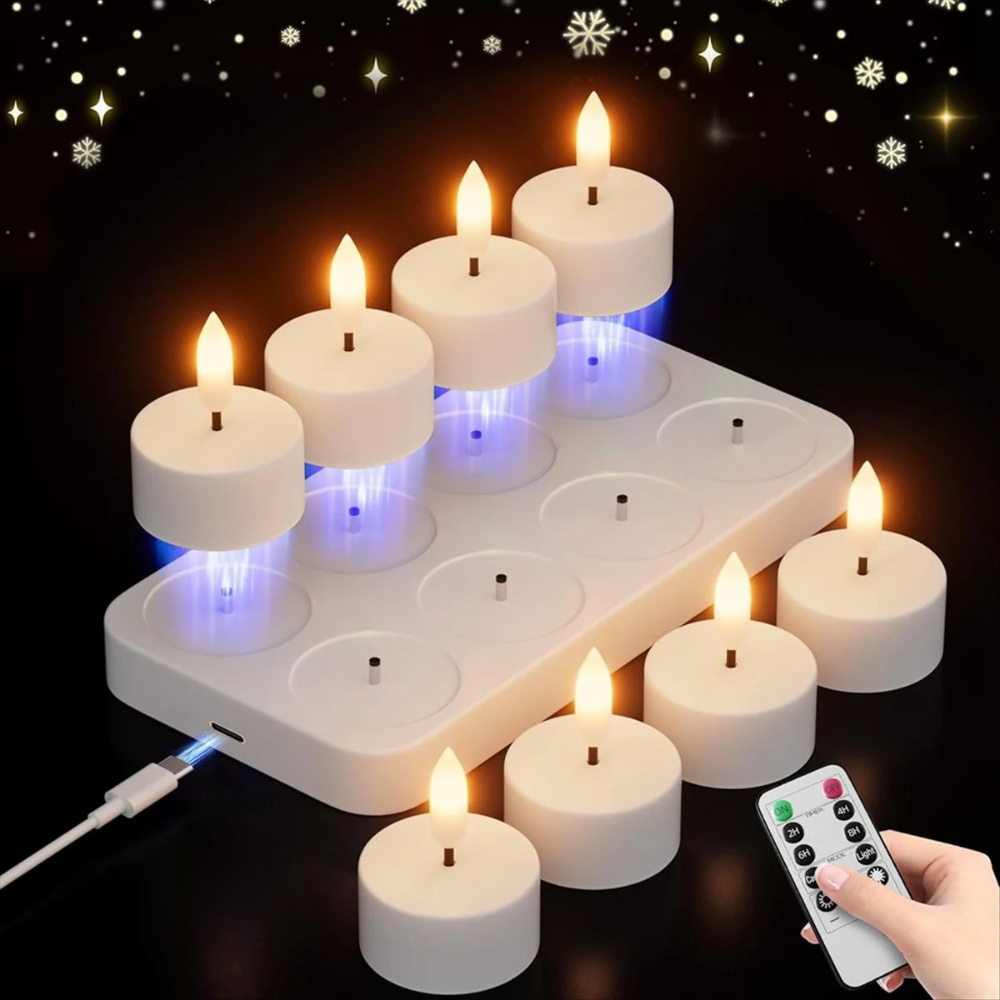 KerzenZauber™ Wiederaufladbare LED-Teelichter mit Fernbedienung