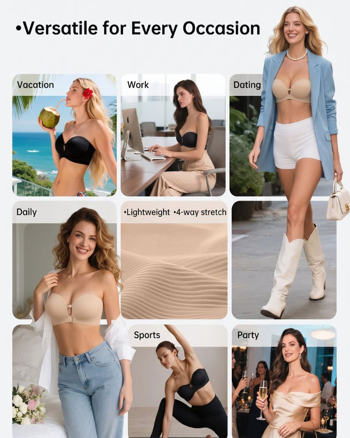 AuraLift™ Nahtloser Push-Up-BH mit Frontverschluss