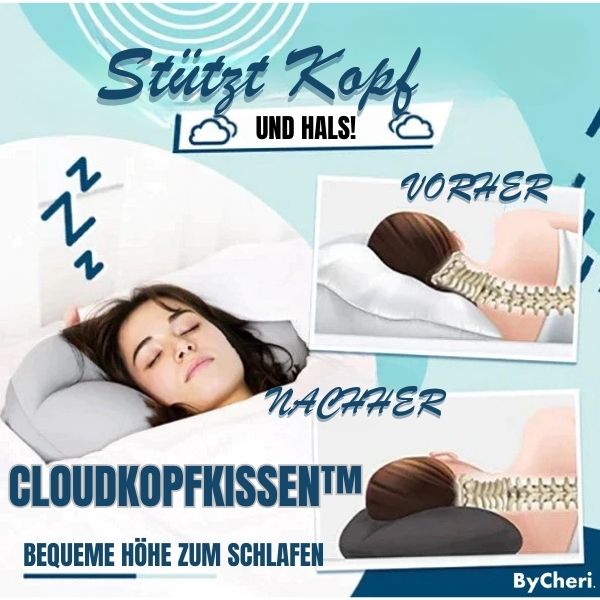 50% RABATT TEMPORÄR | CloudKopfkissen™ | Immer in der Richtigen Und Bequemen Position Schlafen!