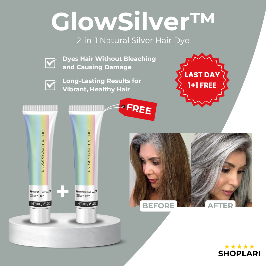 GlowSilver™ – 2-in-1 natürliches Silber-Haarfärbemittel pflegend, glänzend und schonend [1 + 1 Gratis]
