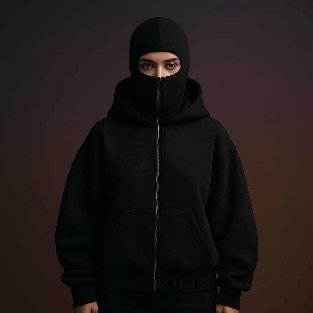 SchattenSchutz™ Unisex-Kapuzenjacke mit Vollgesichts-Reißverschluss