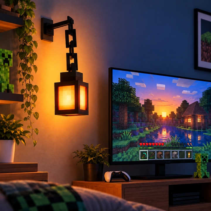 BlockLaterne™ Wiederaufladbare Minecraft Gaming-Wandleuchte