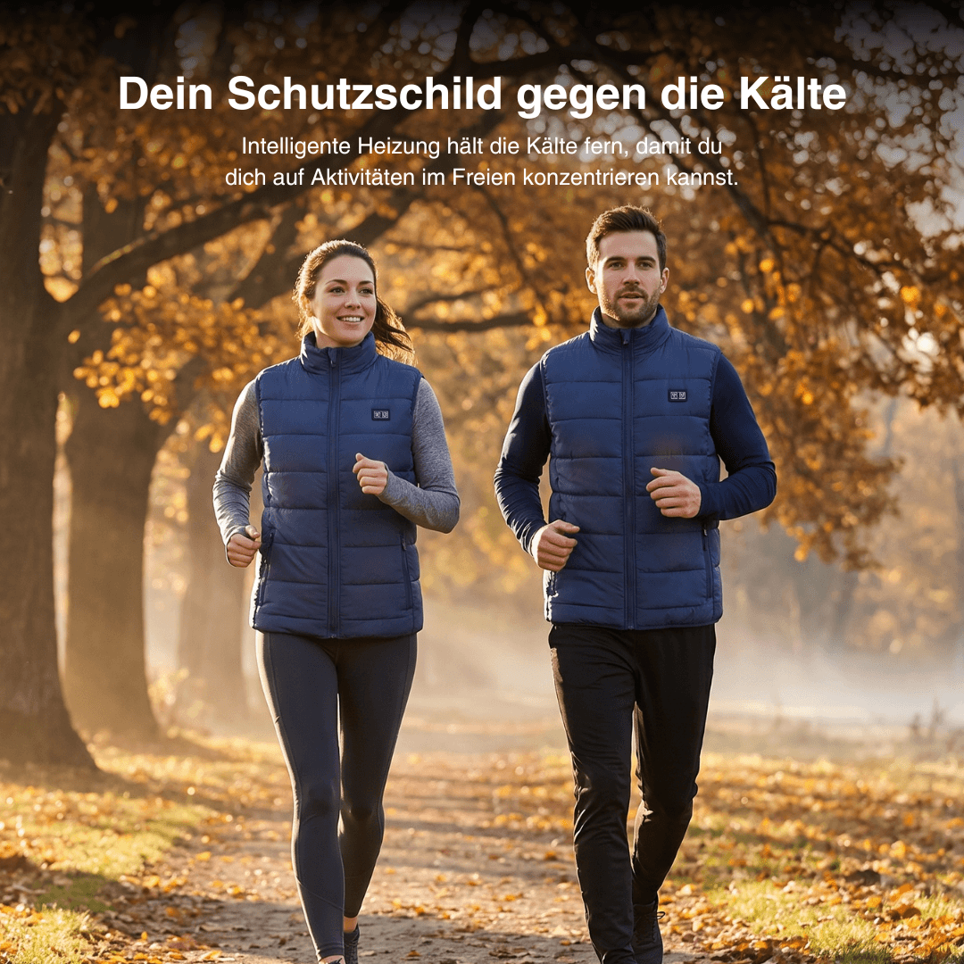 WärmeKraft™ Elektrische Thermoweste mit 9 Heizzonen