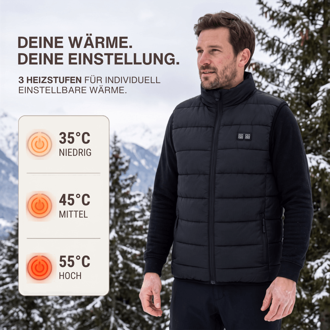 WärmeKraft™ Elektrische Thermoweste mit 9 Heizzonen
