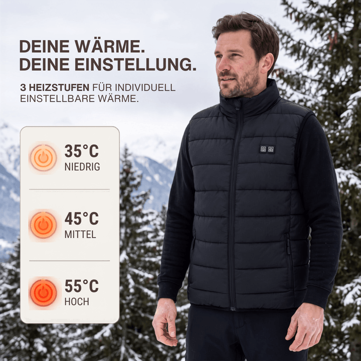 WärmeKraft™ Elektrische Thermoweste mit 9 Heizzonen