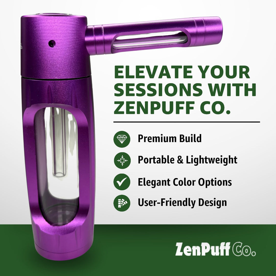 ZenPuff Luxus-Wasserflasche aus Aluminium/Glas