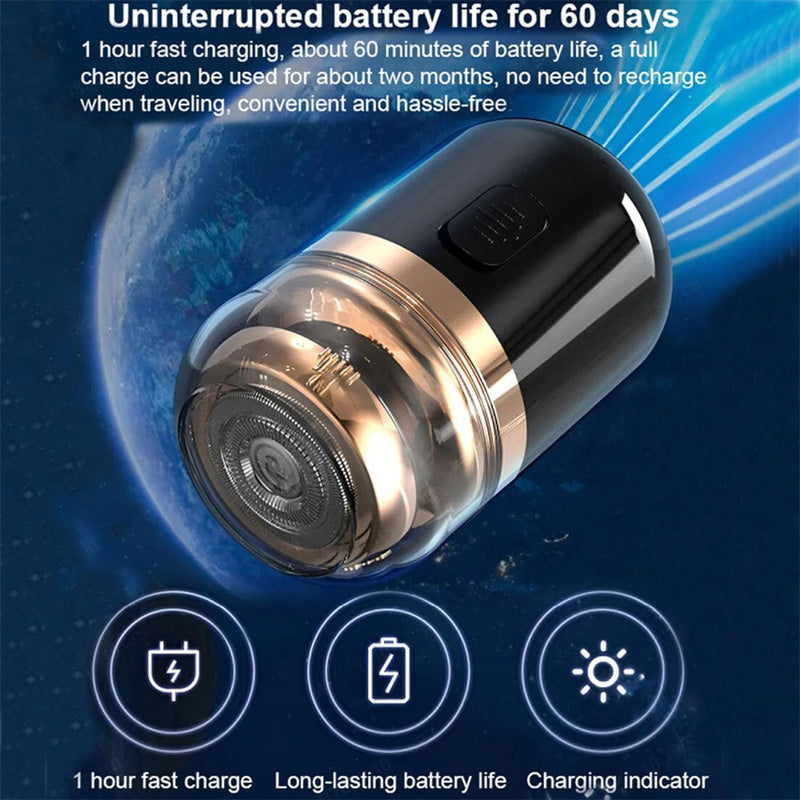 ShavePro Elektrischer Rasierer | 2-in-1 Kapsel-Design | Wasserdicht & USB-C Schnellladung