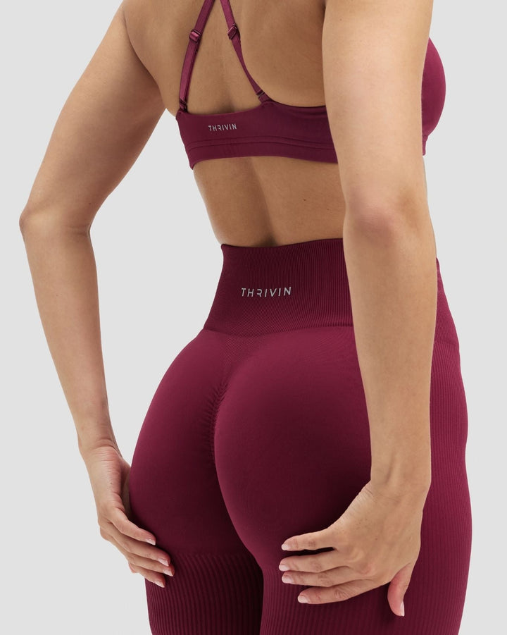 Elevate™ Figurformende High-Waist-Scrunch-Shorts | Kirschbeere