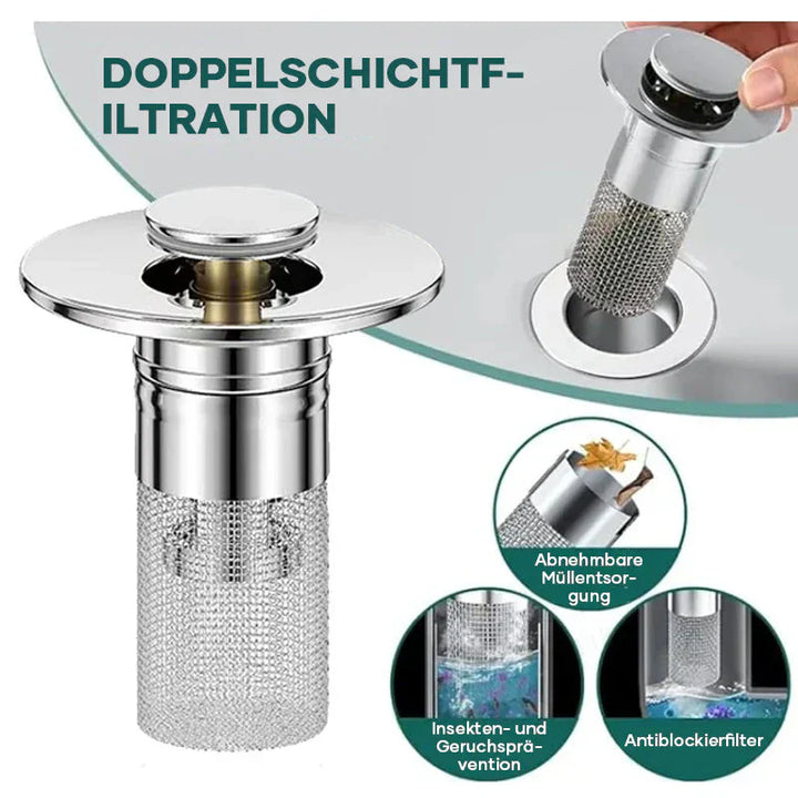 Abflusssieb für Dusche und Waschbecken | Haarsieb aus Edelstahl | StoppFix