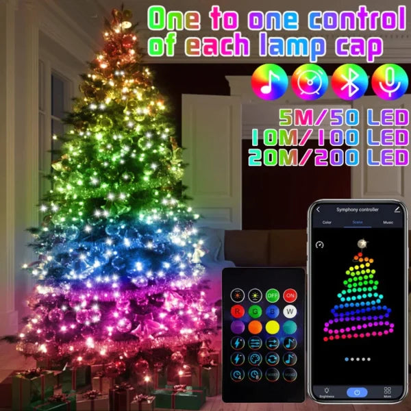 XmasTree™ - RGB-Weihnachtsbaumlichter mit intelligenter Bluetooth-Steuerung (50% RABATT)