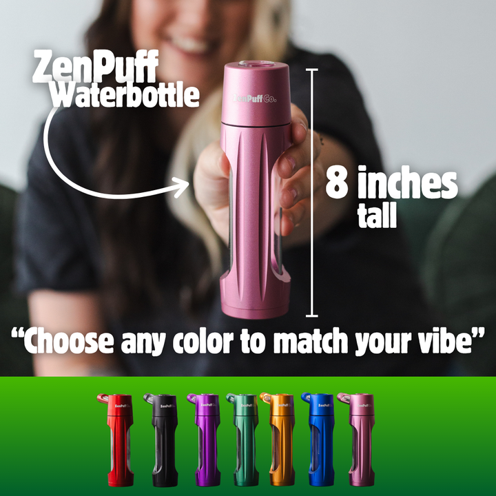 ZenPuff Co.™ Premium-Wasserflasche aus Glas und Aluminium