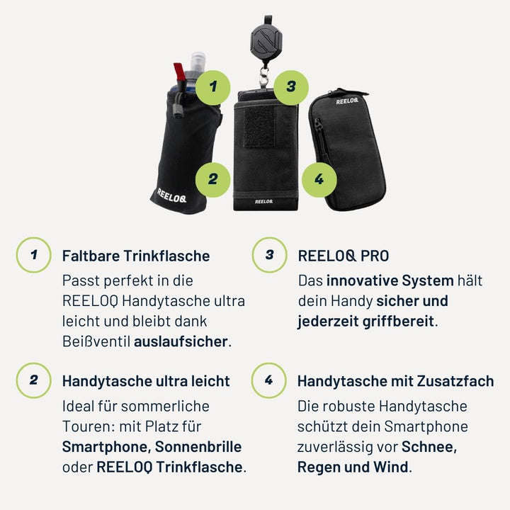 Das REELOQ™ Mountaineer Set hält dein Handy bereit für jedes Abenteuer