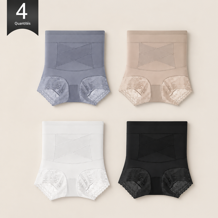 LuminaFit™ 4er-Pack High-Waist Spitzen-Miederslips