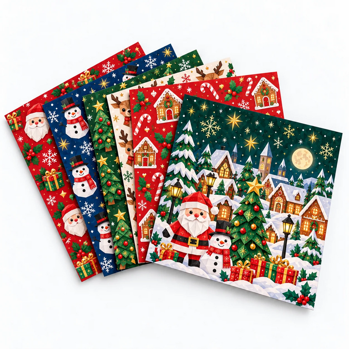 PapierZauber™ Weihnachtliches Faltelset mit 250 Blättern & 5 Motivwelten