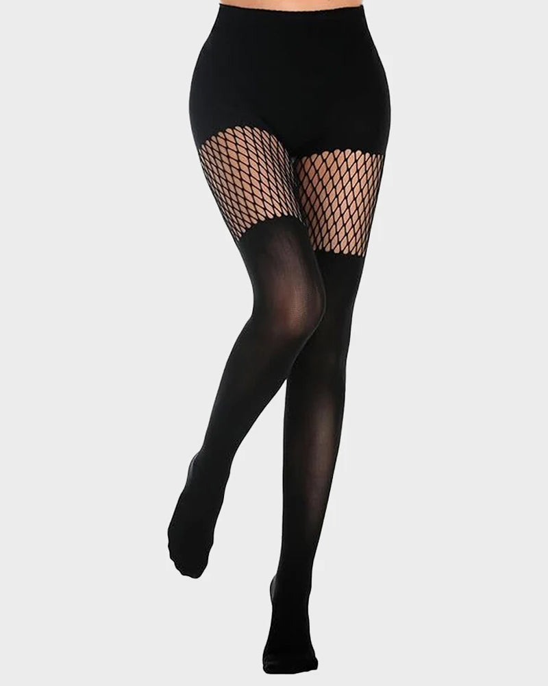 MeshStrumpf™ Halterlose Optik Netz-Strumpfhose