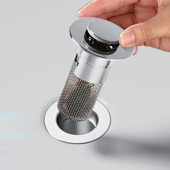 AbflussKlar™ Pop-up-Abflussstopfen mit integriertem Sieb