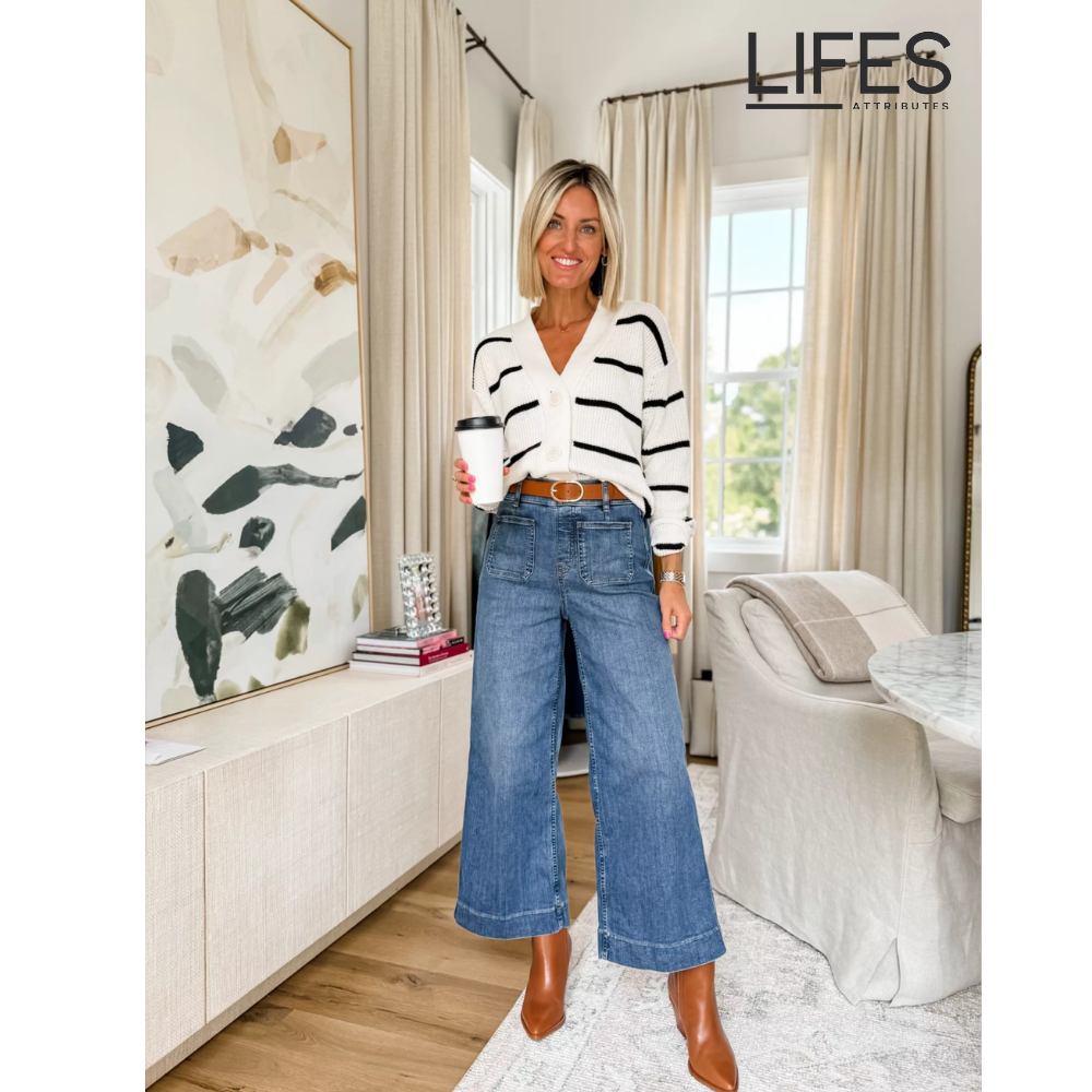 ChicTrend | Bauchkontrolle Gekürzte Weitbein-Jeans