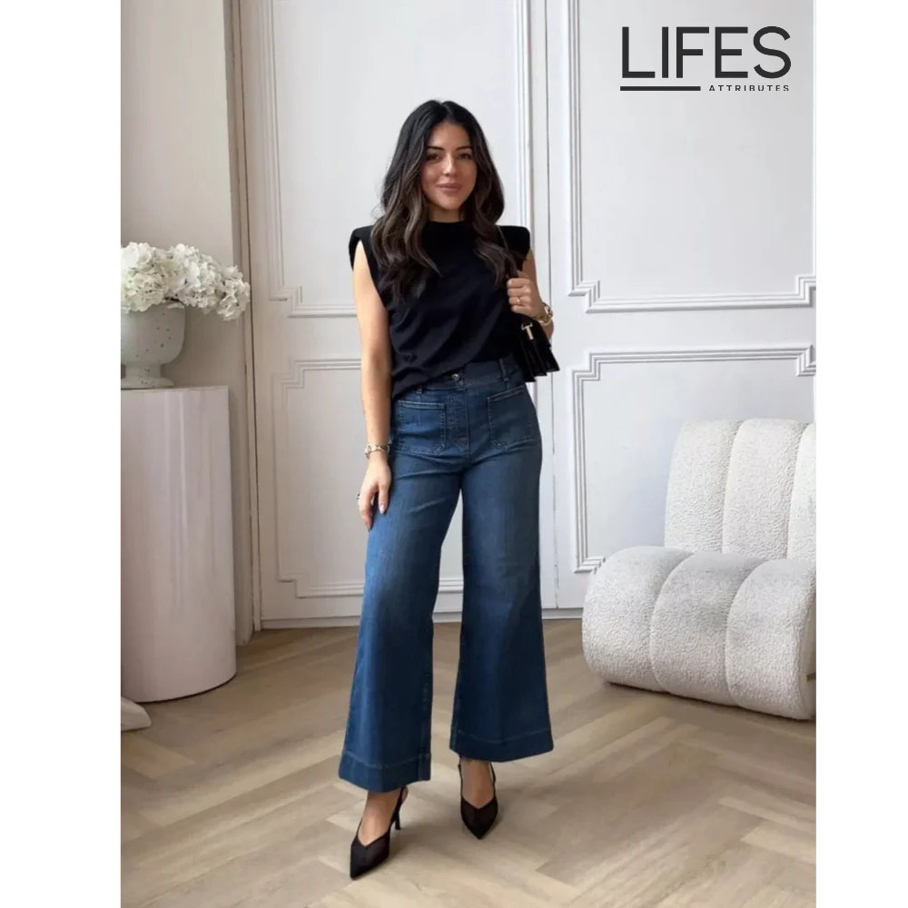 ChicTrend | Bauchkontrolle Gekürzte Weitbein-Jeans